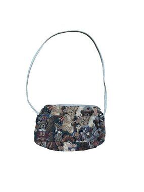 Teddy Bear Vintage Purse, Tapestry Type Fabric